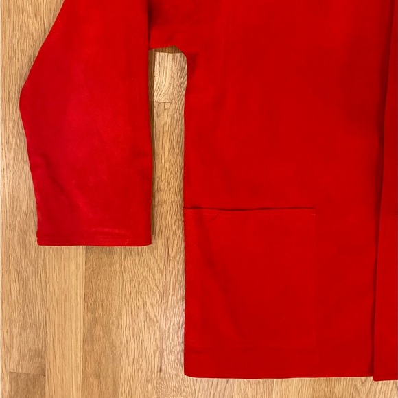 Count Romi Vintage Red Ultrasuede Lightweight Coat Duster 2 Pockets / Size 6 - Picture 6 of 14